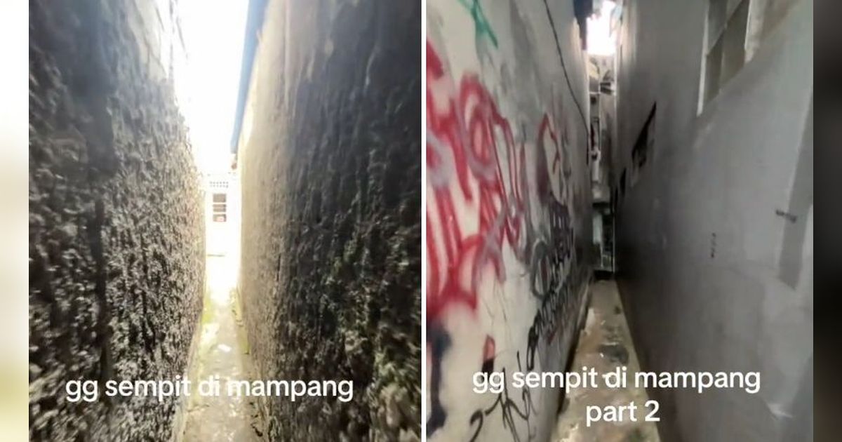 Viral Pria Temui Gang Super Sempit di Mampang, Penampakannya Curi Perhatian