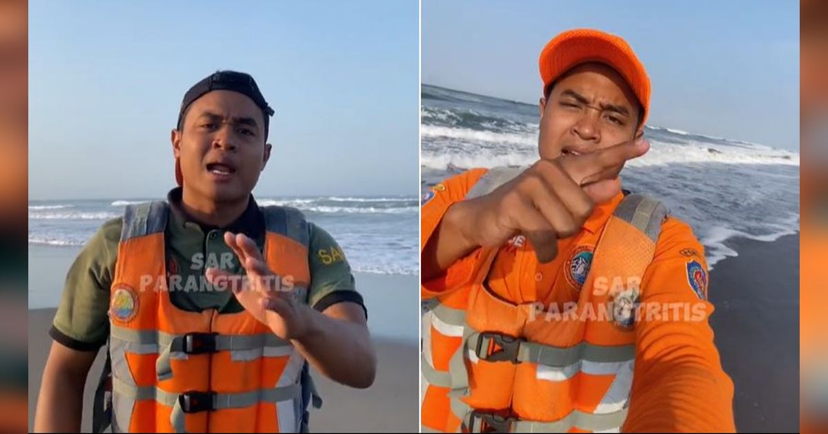 Viral Aksi Tim SAR Ingatkan Pentingnya Keselamatan saat Bermain di Pantai Parangtritis, Menguak Mitos Larangan Pakai Baju Hijau