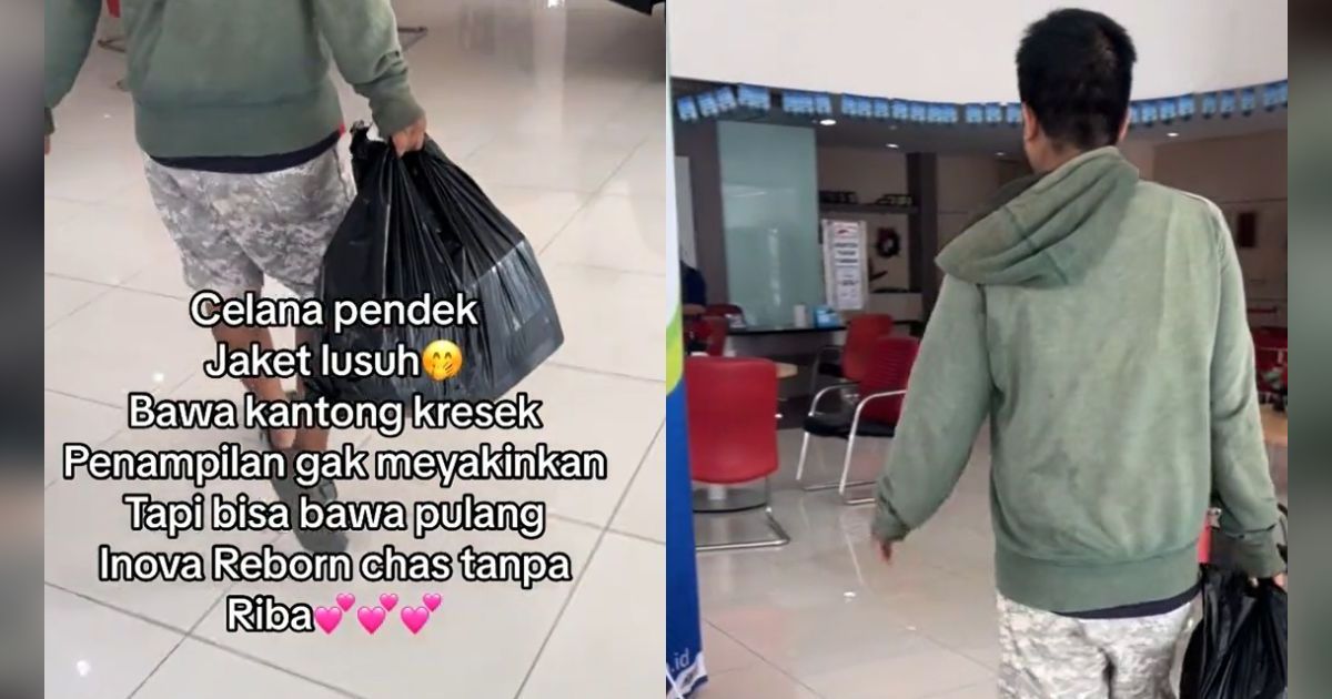 Viral Bapak-Bapak Terlihat Lusuh Bawa Uang Pakai Kantong Kresek Beli Mobil Cash: Hasil Nabung 14 Tahun
