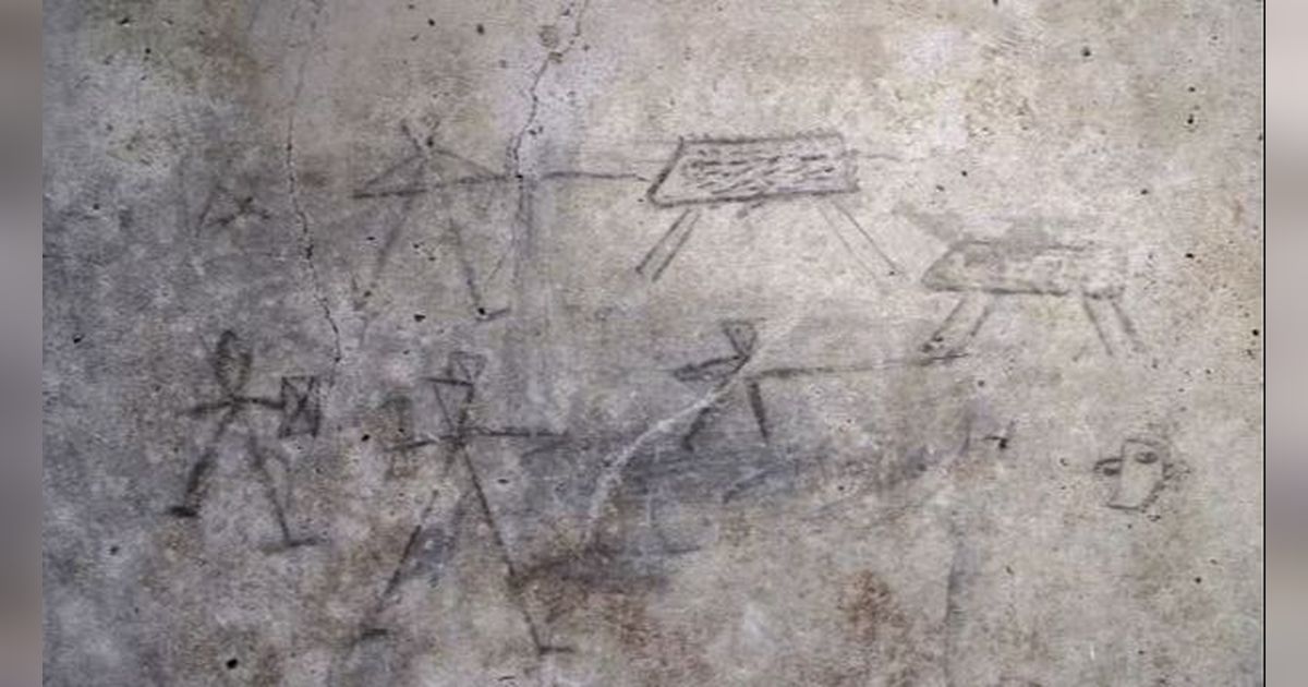 Arkeolog Temukan Gambar Gladiator di Tembok, Dibuat Seorang Bocah Ribuan Tahun Lalu Menggunakan Arang