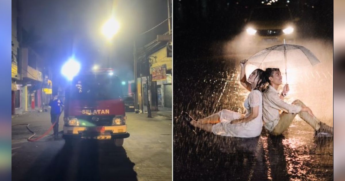 Sewa Mobil Damkar hingga Basah-basahan Jam 3 Subuh, Aksi Pasangan Lakukan Foto Prewed Ini Curi Perhatian