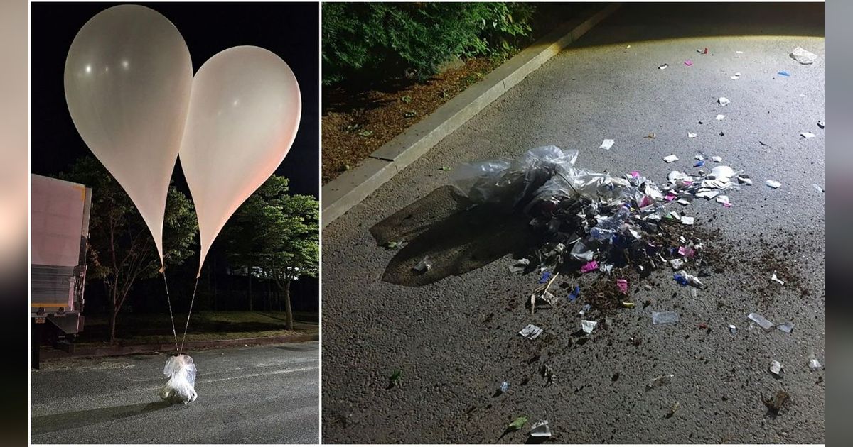 FOTO: Ini Balon-Balon Berisi Tinja dan Sampah yang Diterbangkan Korut untuk Serang Korsel