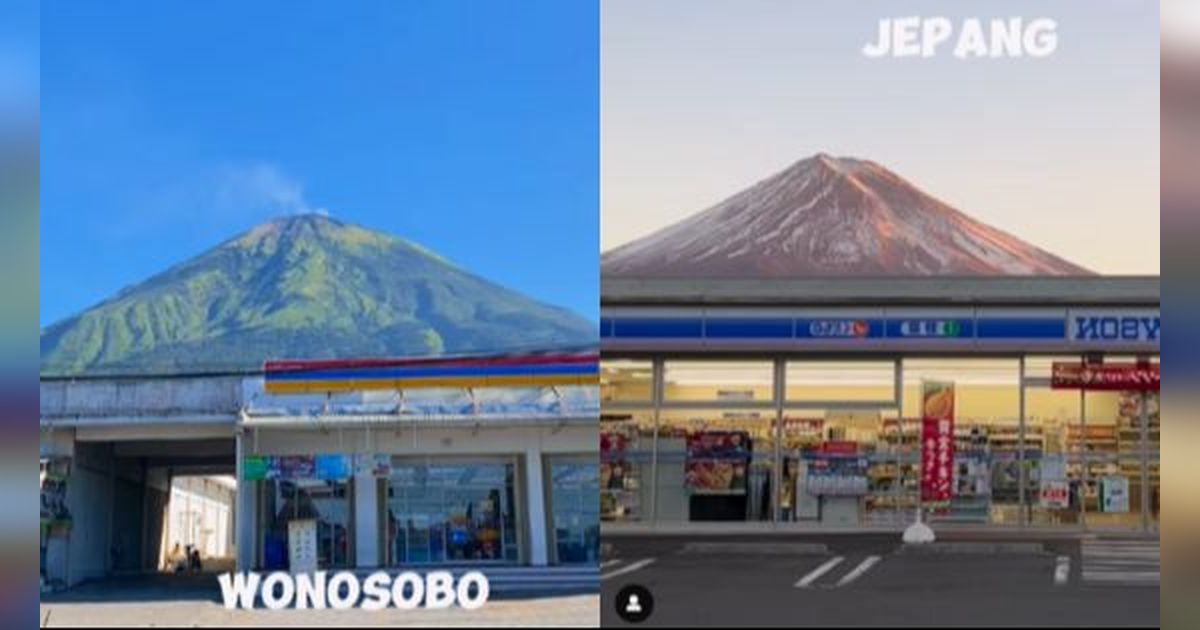 Viral Pemandangan Minimarket di Wonosobo Mirip Spot Ikonik Gunung Fuji yang Ditutup di Jepang