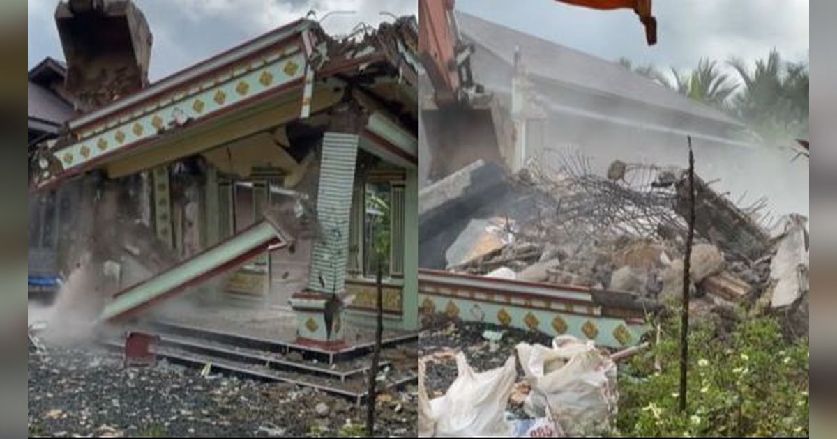 Detik-Detik Ekskavator Robohkan Rumah Wanita yang Berdiri di Atas Tanah Mertua, Nyesek Melihatnya