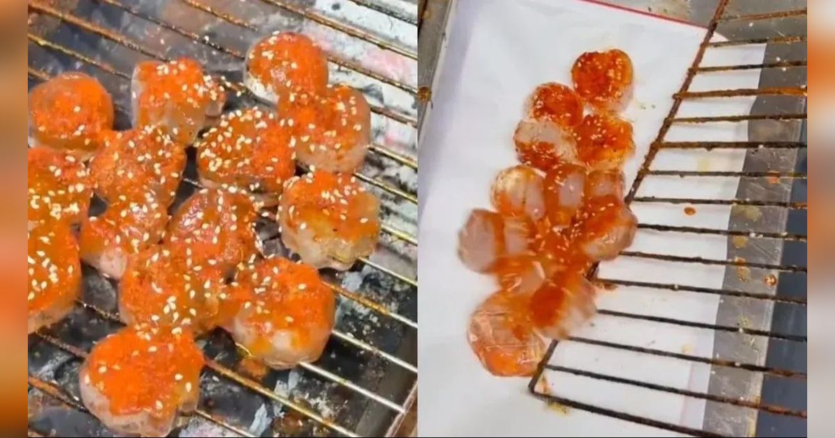 Viral Jajanan Nyeleneh Es Batu Panggang, Dibakar bak Daging Barbeque, Disantap Pakai Saus Pedas