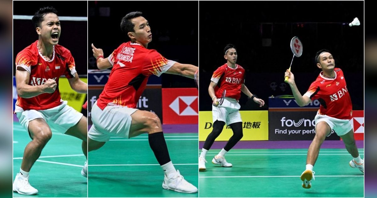 FOTO: Momen Tim Indonesia Putra Mulus Melangkah ke Final Piala Thomas 2024
