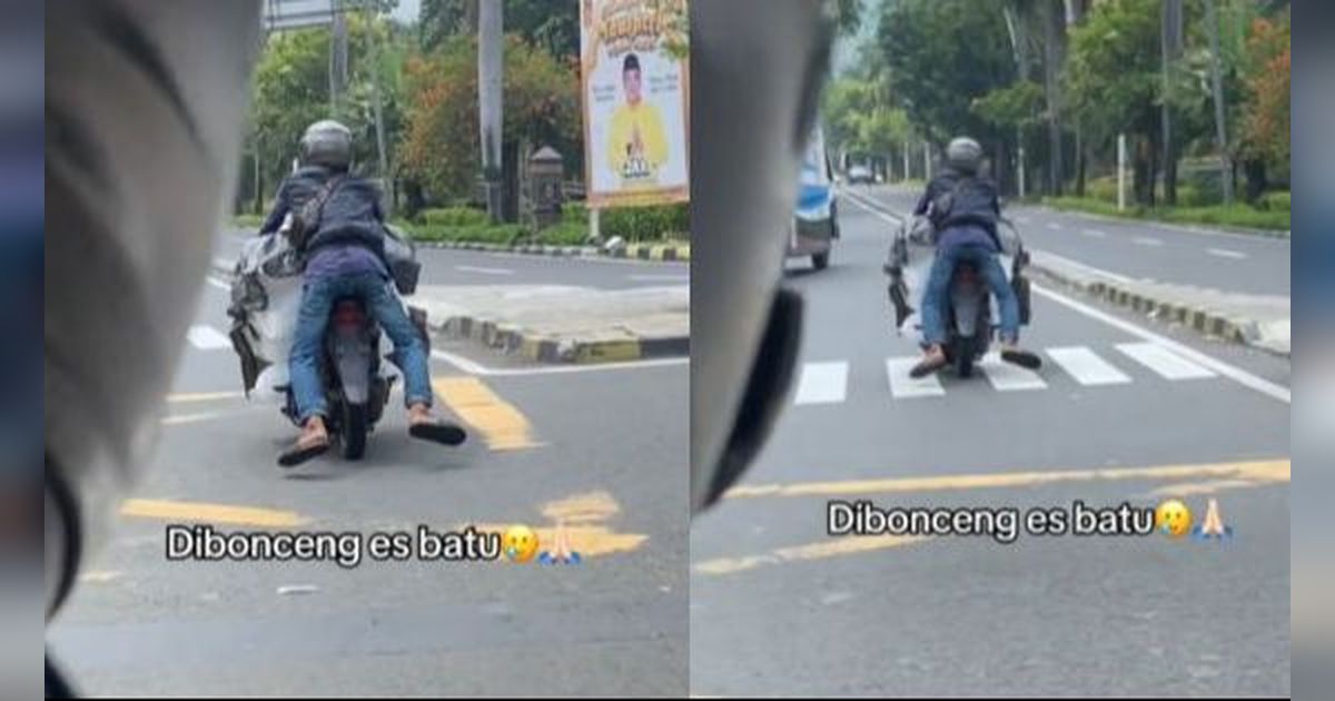 Viral Pengendara Motor Bonceng Es Batu Berasa Terbang, Netizen: Susahnya Cari Uang Halal