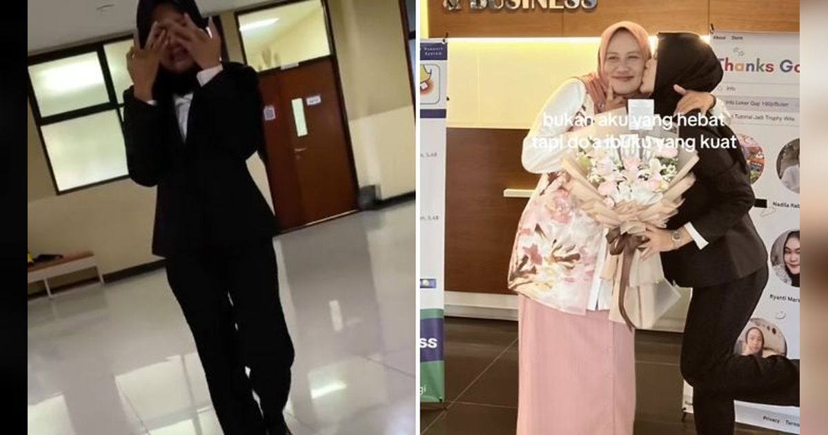 Momen Haru Mahasiswi Keluar Sidang Disambut Orang-orang Terkasih, Dihadiri Sang Ibu