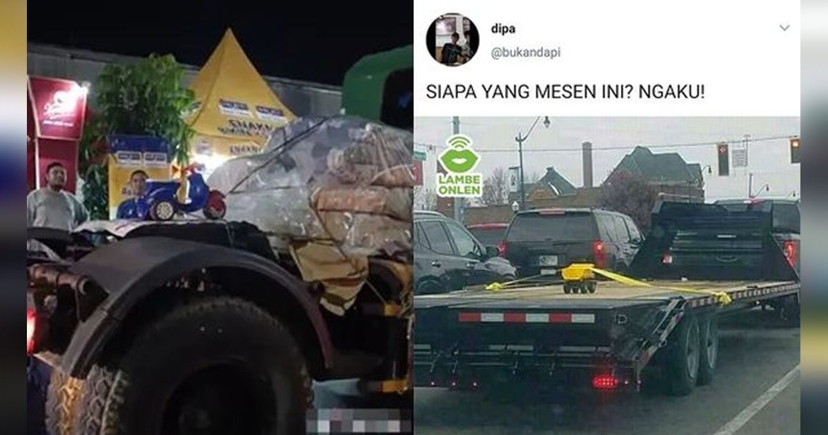 10 Potret Truk Bawa Muatan Terlalu Kecil, Malah Lucu Jadi Hiburan di Jalan