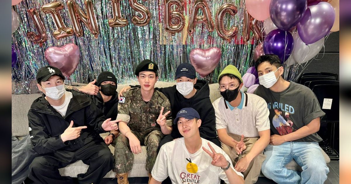 Jin BTS Resmi Menyelesaikan Wajib Militer, Para Member Siap Menyambut Meriah