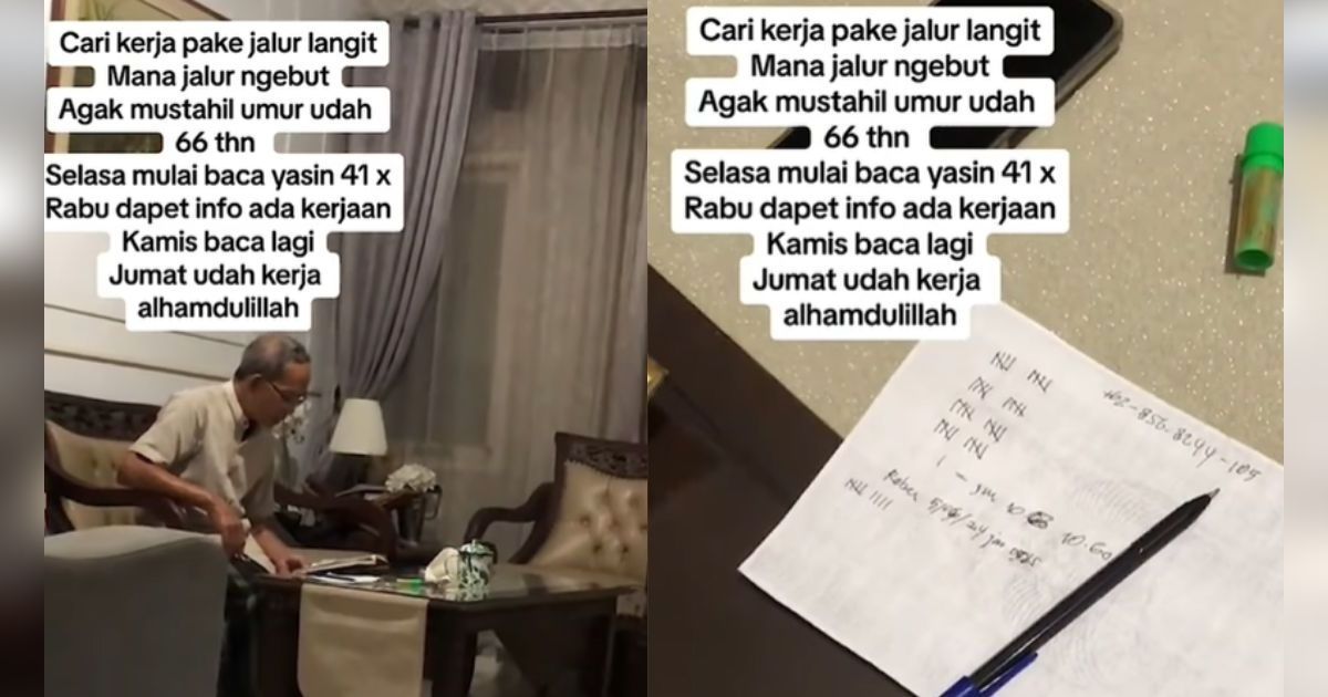 Viral Kakek 66 Tahun Dapat Pekerjaan Lewat 'Jalur Langit' Usai Rutin Baca Yasin