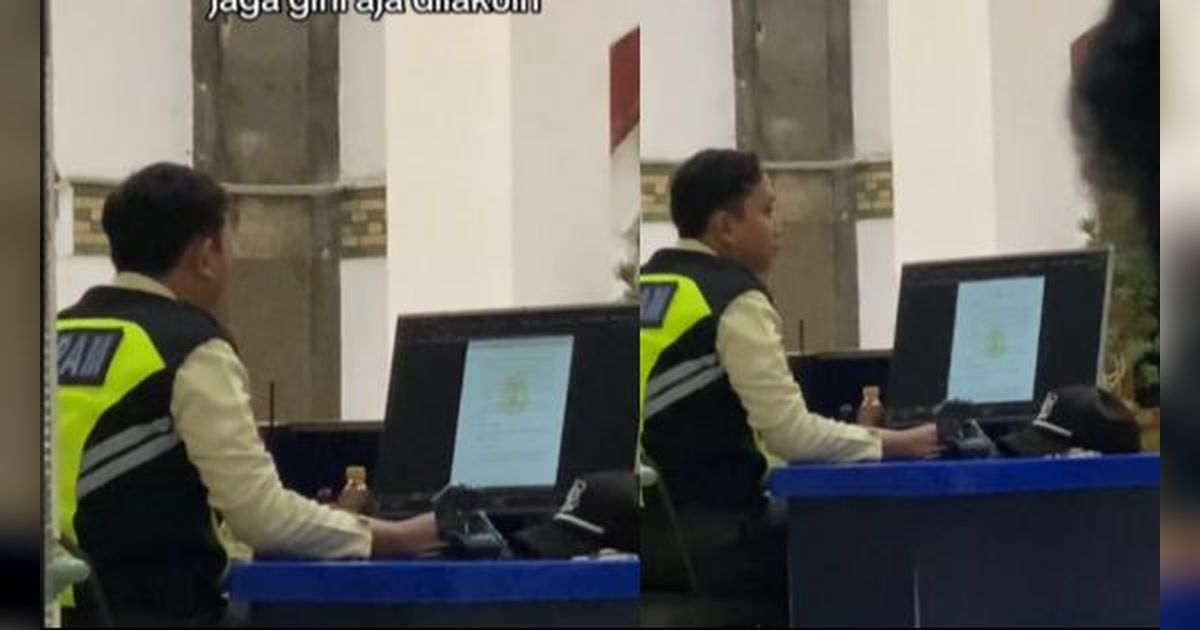 Viral Video Satpam Kerjakan Skripsi di Jam Istirahat Kerja, Perjuangannya Bikin Salut!