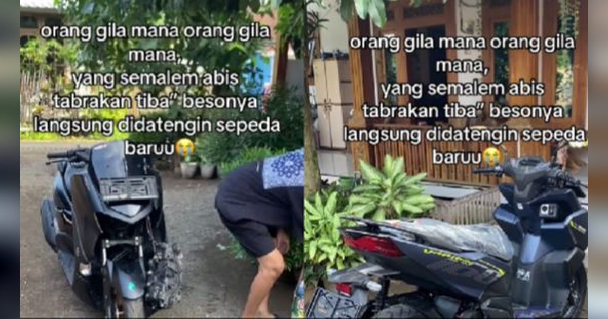 Meskipun mengalami kecelakaan, cewek ini justru mendapatkan motor baru yang membuatnya beruntung.