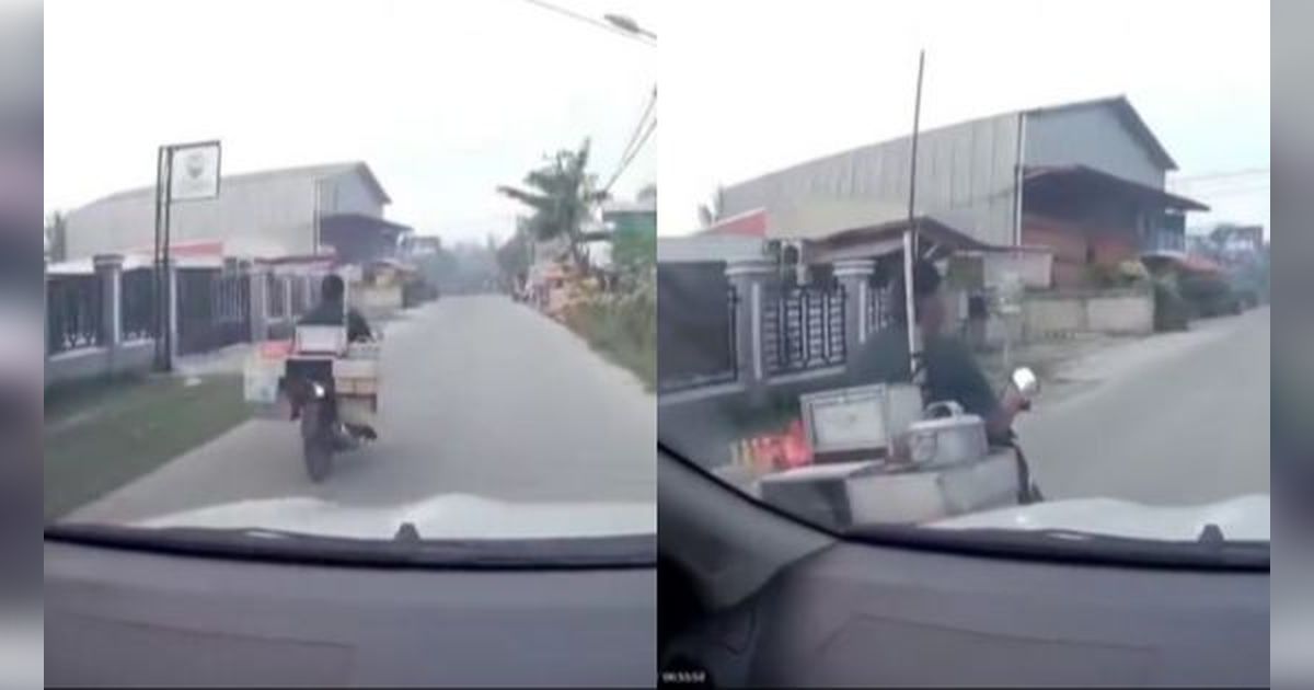 Meskipun lampu sein menunjukkan ke kiri, pemotor tersebut justru belok ke kanan tanpa memperhatikan akhlak yang baik.