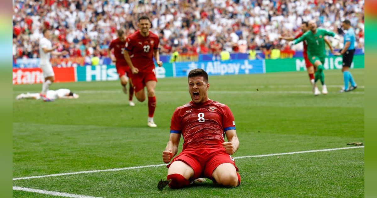 FOTO: Dramatis! Gol Luka Jovic Selamatkan Serbia dari Kekalahan Lawan Slovenia di Euro 2024