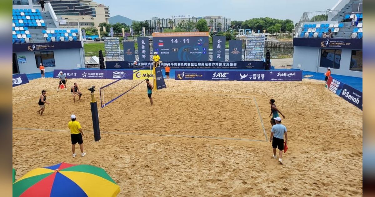 Tim Voli Pantai Putra Indonesia Melaju ke Semifinal Usai Taklukkan Selandia Baru