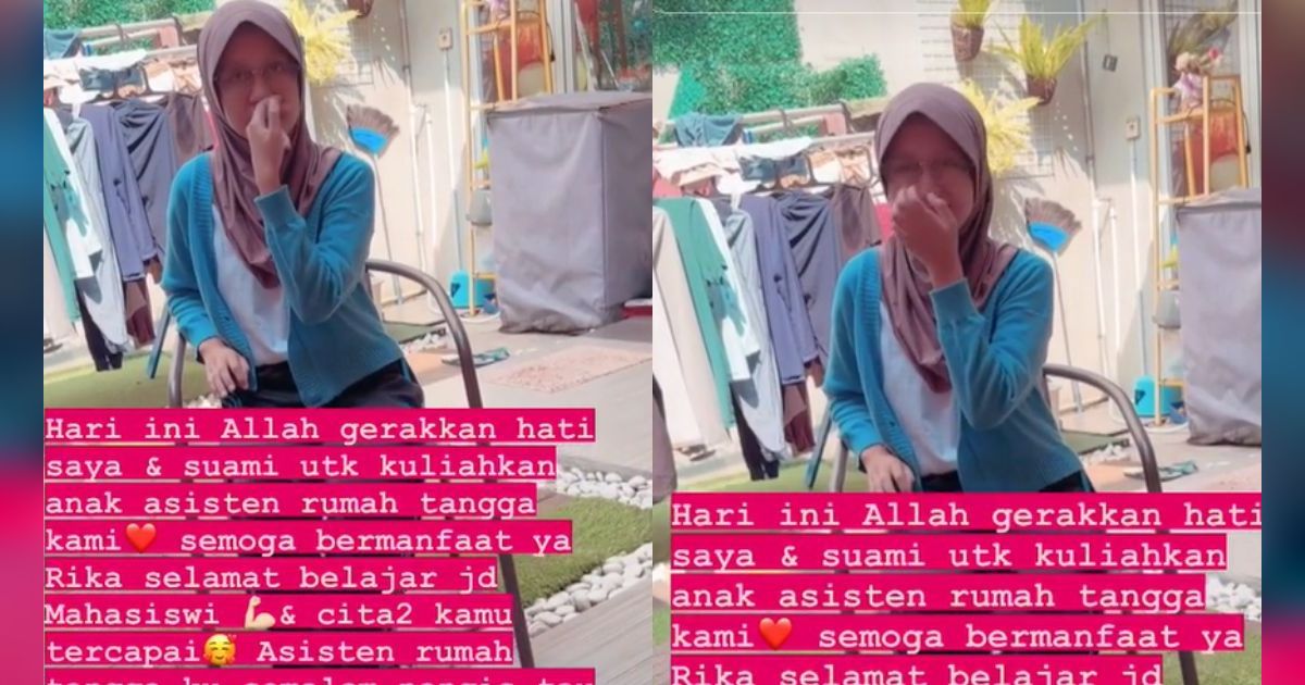 Tak Lolos Daftar Beasiswa, Anak ART Dapat Hadiah Dibiayai Kuliah oleh Majikan, Reaksinya Bikin Nangis Haru