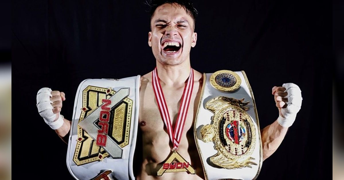 Lakoni Duel Kick Boxing, 8 Potret Randy Pangalila, Berhasil Kalahkan Kkajhe Juara PON Muaythai
