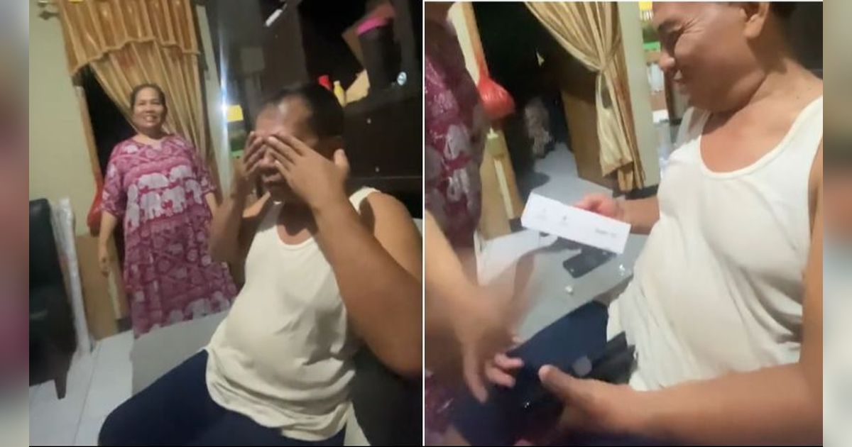 Viral Momen Wanita Beri Kado Ultah untuk Ayahnya, Ekspresi Kebahagiaannya Curi Perhatian