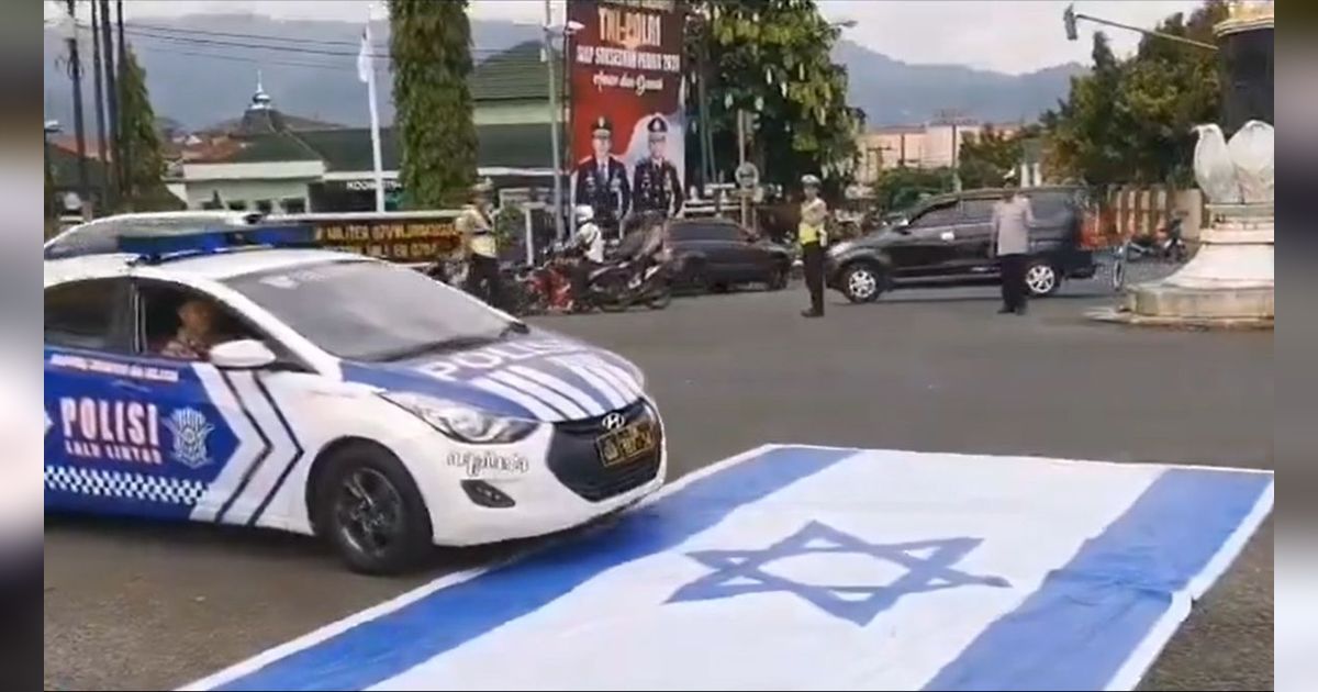 Viral Lindas Bendera Israel Pakai Mobil Patroli, Ini Penjelasan Kasatlantas Polres Banjarnegara