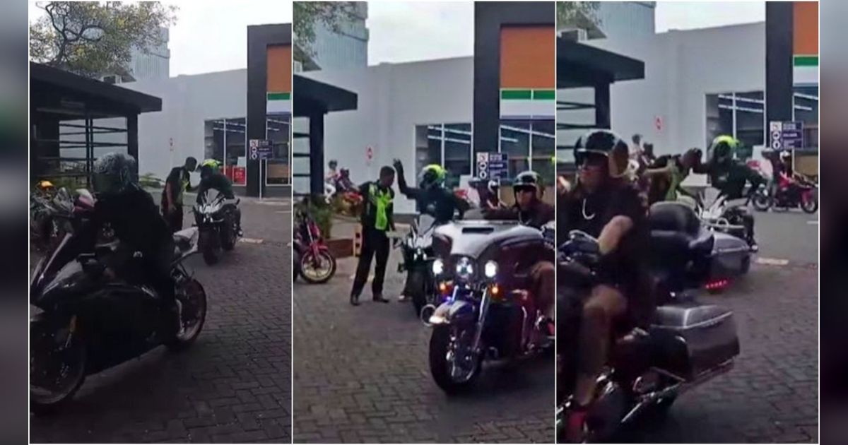 Arogan 'Main Tangan' ke Satpam, Pengendara Moge Kawasaki Ninja H2 ini Diburu Netizen