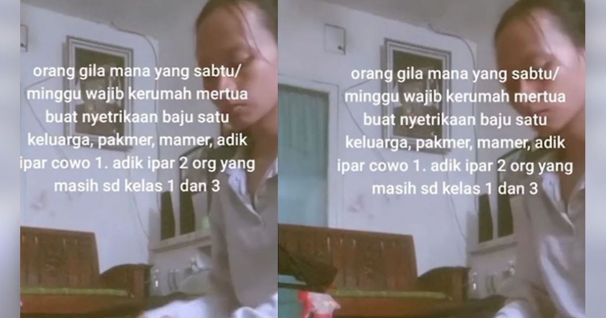 Viral Curhat Menantu Wanita yang Tiap Akhir Pekan Wajib Datang ke Rumah Mertua untuk Setrika Baju Keluarga Besar