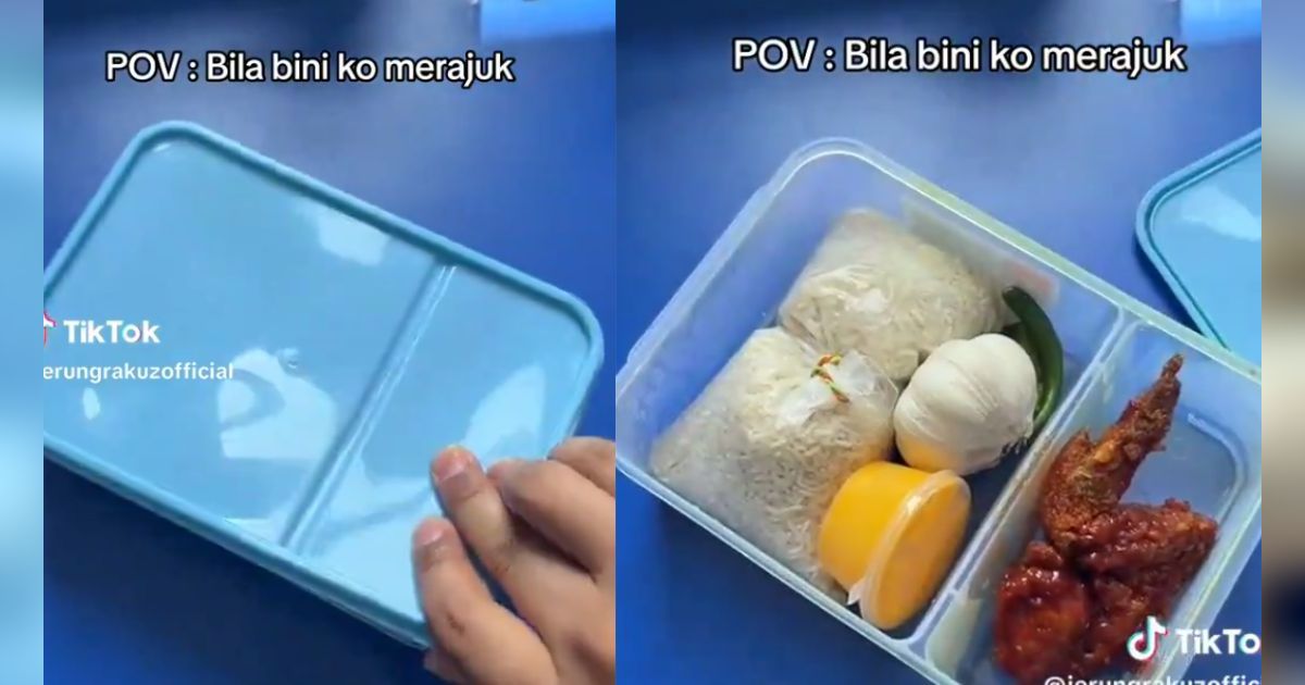 Ketika Istri Ngambek Tapi Tetap Bawain Bekal Buat Suami, Isinya Bikin Kapok
