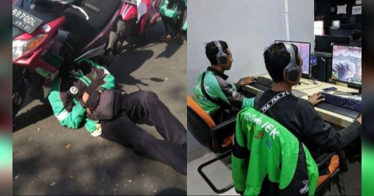 Potret Driver Ojol Istirahat, dari yang Mengisi Waktu Luang dengan Tidur sampai Bermain Game!