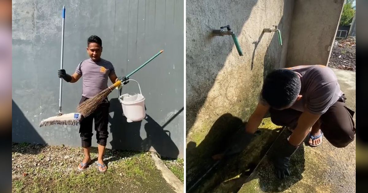 Viral Sosok Polisi Rajin Lakukan Aksi Bersih Masjid, Tuai Pujian Warganet