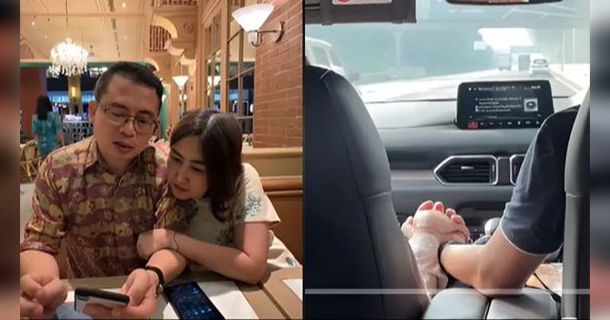 Ketika berkendara mobil, suami dan istri selalu saling memegang tangan, membuat anak mereka merasa seperti sedang berlibur.