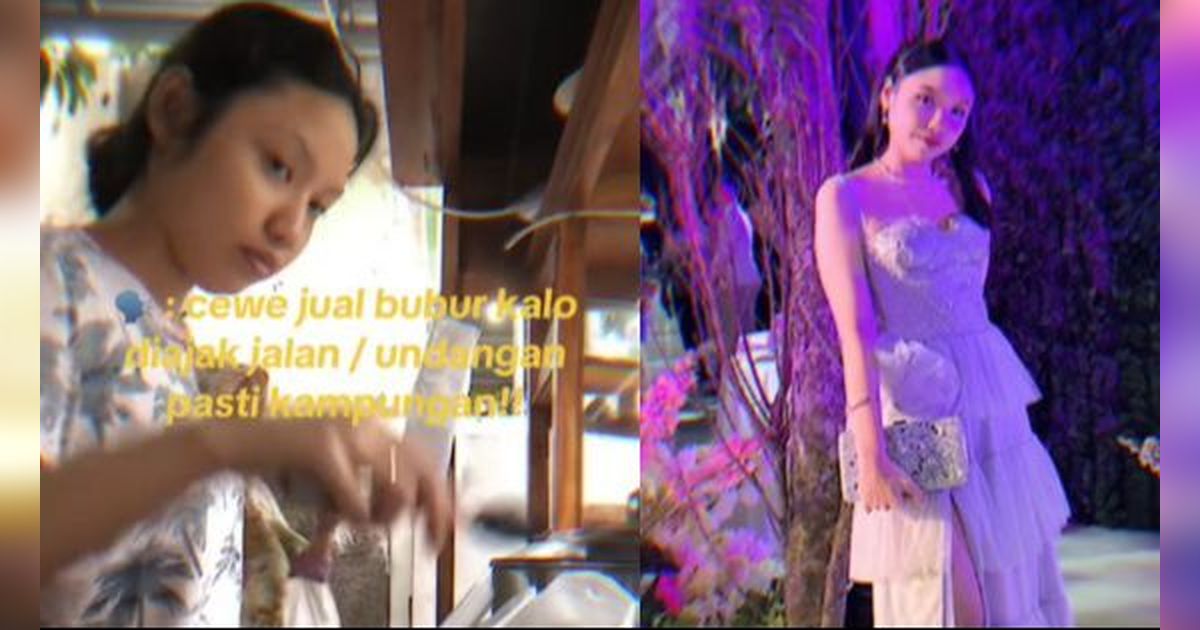 Beda Gaya Saat Jualan Bubur Vs Kondangan: Wanita Ini Berubah Drastis, Bikin Pangling Banget!
