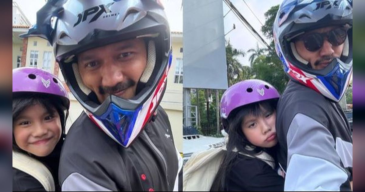 Potret  Abigail Cattleya Dijemput Ayahnya Ibnu Jamil Pakai Motor di Sekolah, Reaksi Lucu dan Tidak Terduga!