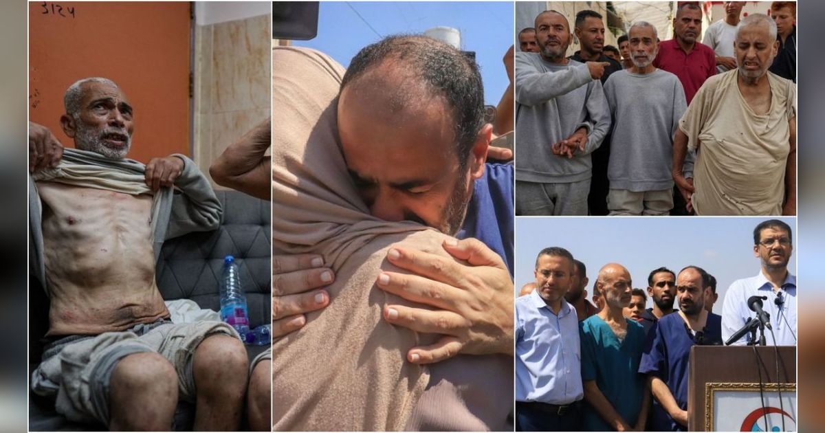 FOTO: Memprihatinkan, Ini Kondisi Kurus Warga Palestina yang Dibebaskan usai Jadi Tahanan Israel
