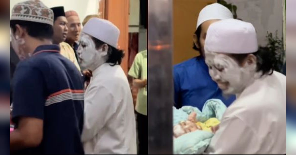 Momen Kocak Muka Ayah Cemong saat Akikah Anaknya, Tamu Undangan Auto Menahan Tawa