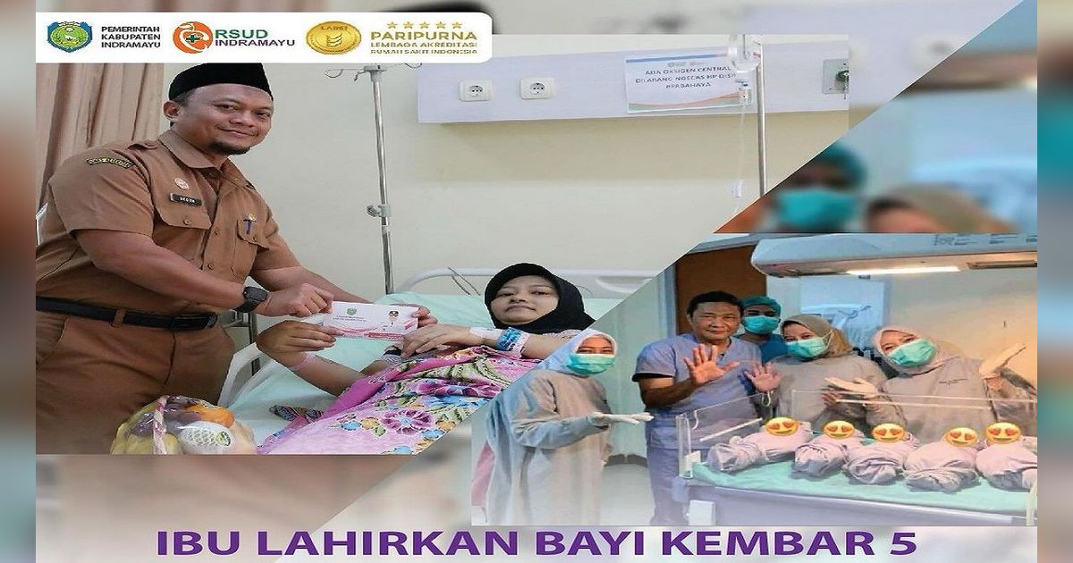 Kejadian Langka! Ibu di Indramayu Melahirkan 5 Anak Kembar, Langsung Dijenguk Bupati Anak Eks Kapolri