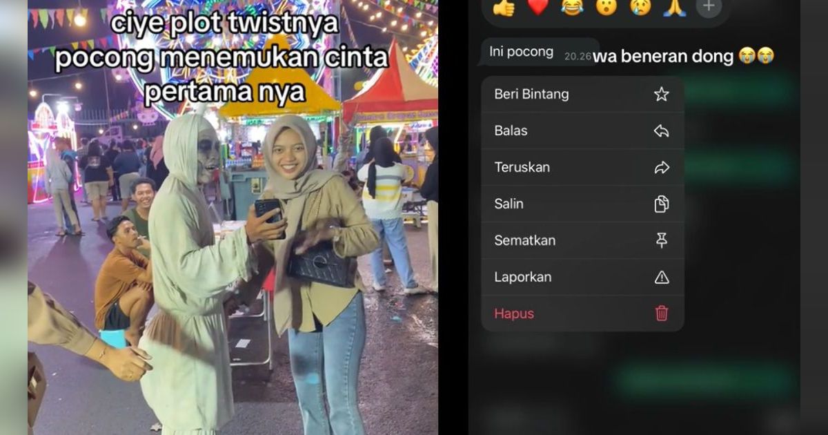 Momen Kocak 'Ketempelan' Pocong di Pasar Malam Berujung Tukeran Nomor hingga PDKT
