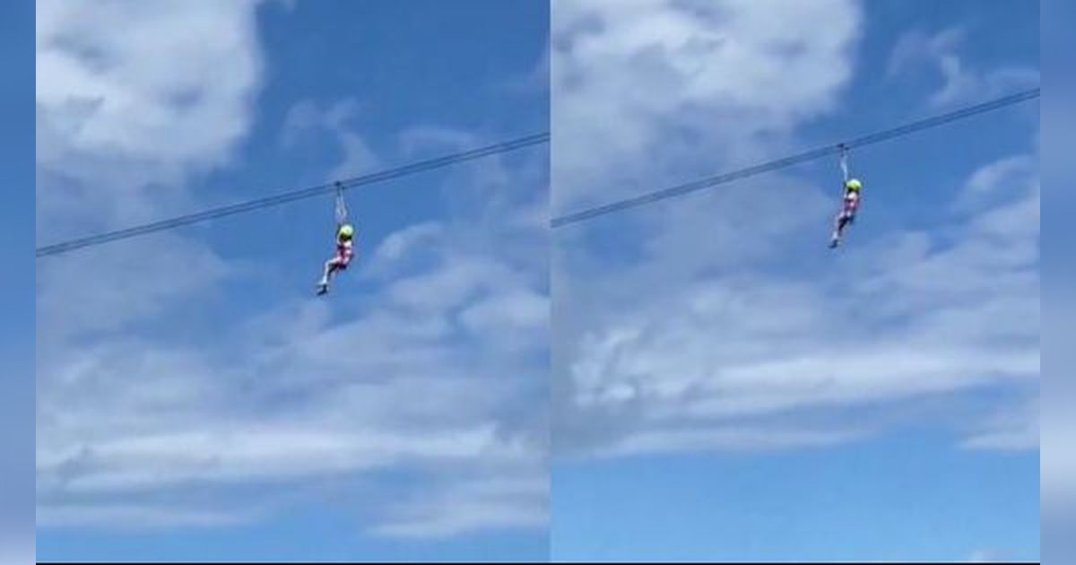 Detik-Detik Anak Perempuan Terjebak di Lintasan Zipline di Bali, Aksinya Bikin Netizen Salut