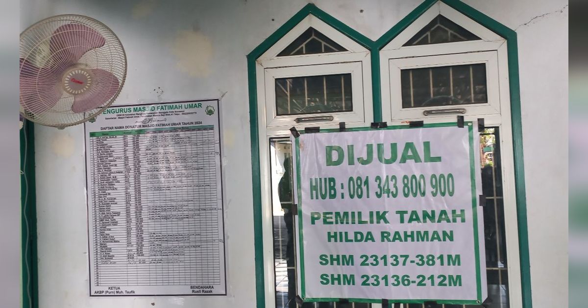 Duduk Perkara Masjid di Manggala Makassar akan Dijual Rp2,5 M, Dipicu Pemasalahan Ini