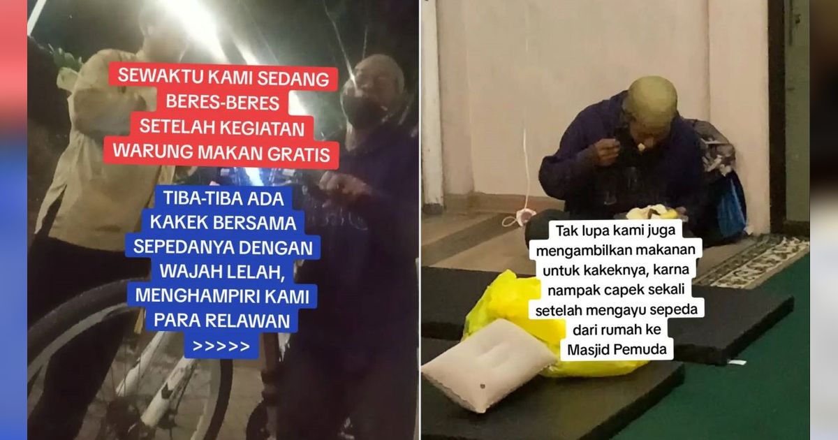 Beri Kasur untuk Istirahat hingga Makanan, Momen Pemuda Temui Kakek yang Bersepeda Ingin Ikuti Pengajian di Masjid Ini Curi Perhatian