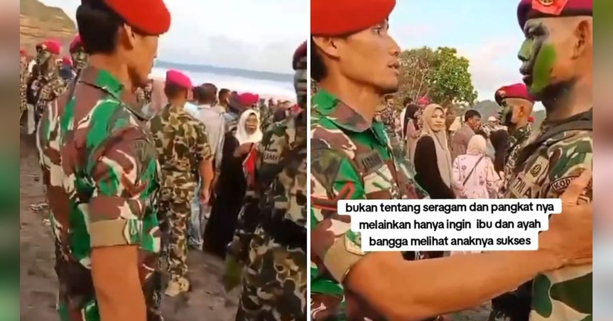 Kakak Adik Jadi Pasukan Elit TNI, Momen Sang Kakak Kopasus Penuh Rasa Bangga Beri Hormat Adiknya yang Resmi Jadi Marinir