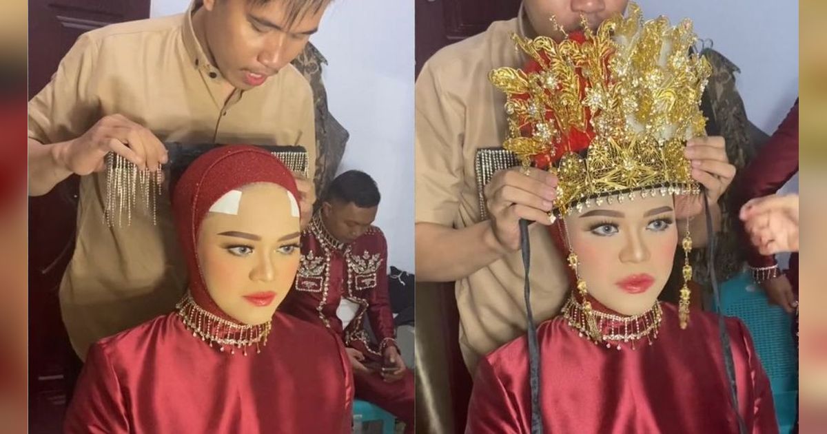Pengantin Pakai Koyo Tersembunyi Sebelum Pakai Aksesori, Tampilannya Tetap Cetar!