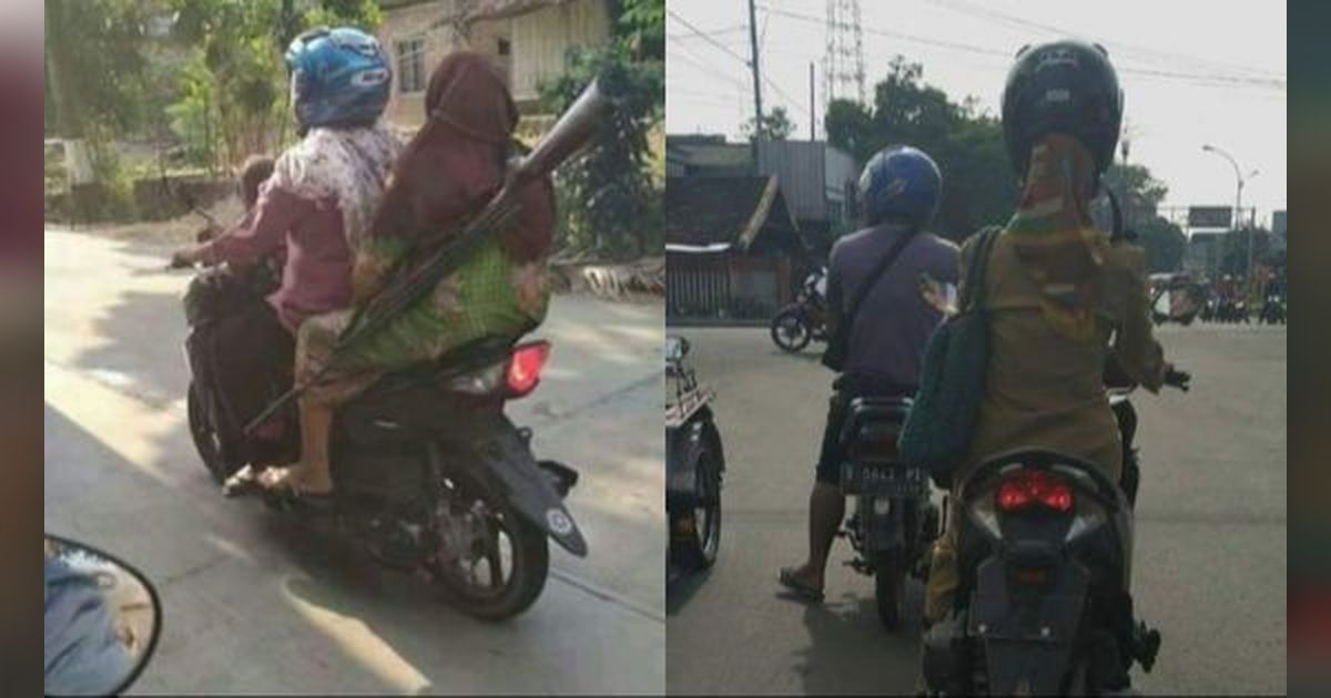 10 Potret Emak-Emak saat Pakai Helm di Jalan, Mau Tegur tapi Nyali Ciut Duluan