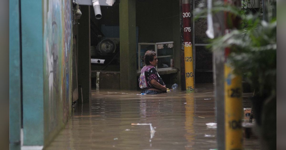 FOTO: Banjir Luapan Kali Ciliwung Rendam Permukiman di Kebon Pala, Tingginya Capai 75 Cm