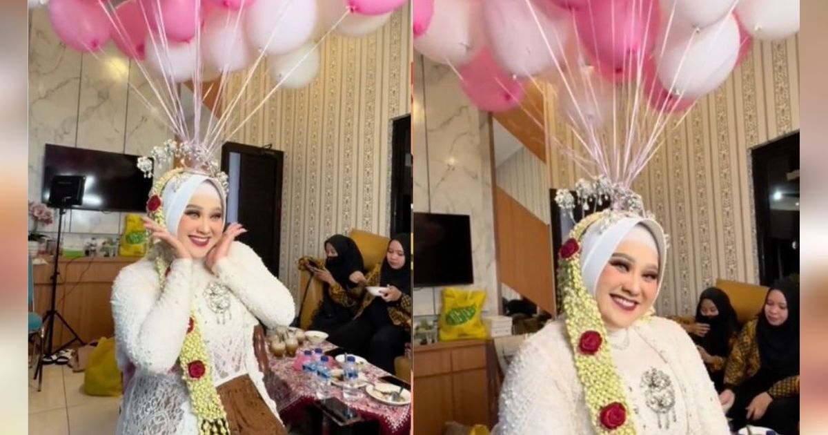 Cara Nyeleneh Makeup Artist Bikin Pengantin Tak Pegal karena Aksesori Kepala, Pakai Balon!