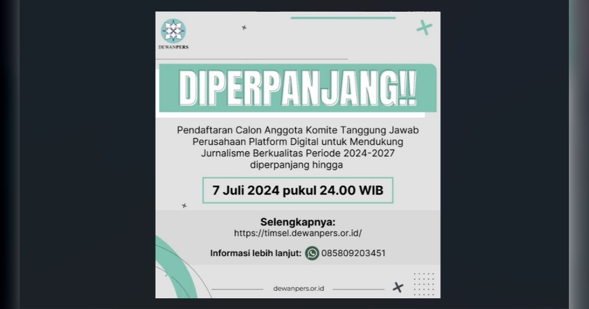 Ini Daftar Lengkap Kandidat Anggota Komite Tanggung Jawab Perusahaan Platform Digital