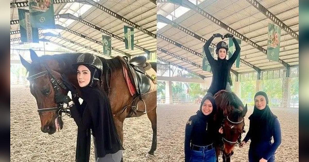 Potret Seru Mulan Jameela Berkuda, Sempat Takut Karena Pertama Kali