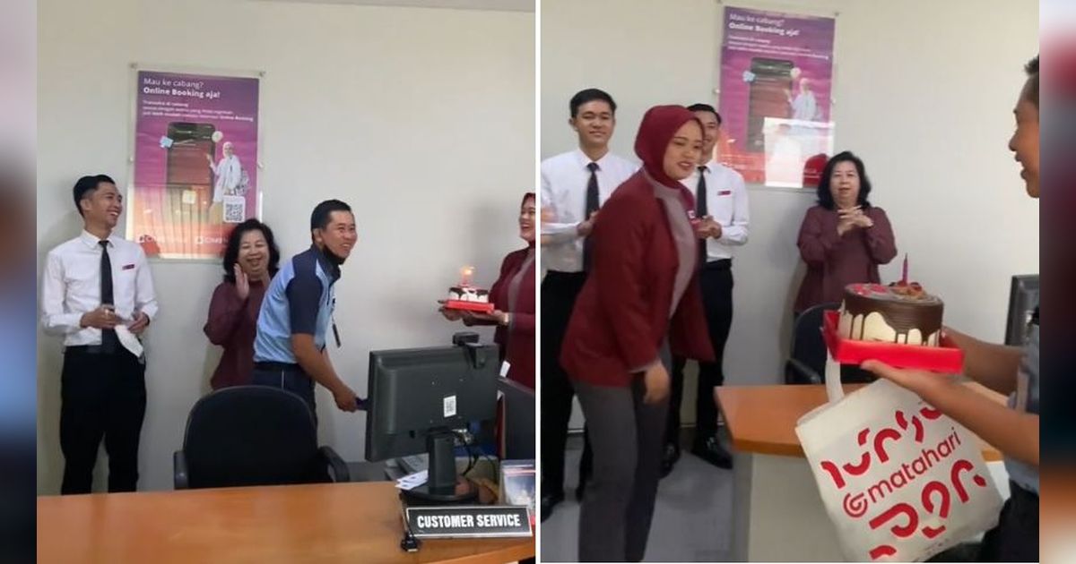 Momen Karyawan Beri Kejutan Ultah Manis untuk OB di Kantor, Aksinya Banjir Pujian Warganet