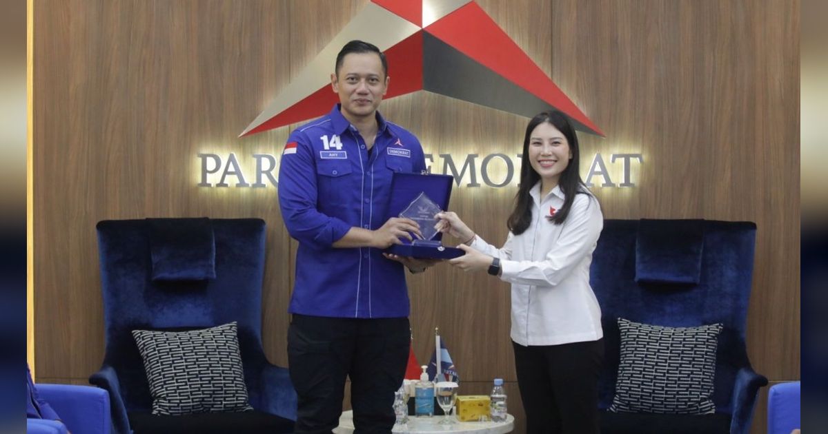 FOTO: Ketua Harian Nasional DPP Partai Perindo Angela Tanoesoedibjo Silaturahmi Politik ke Markas Demokrat