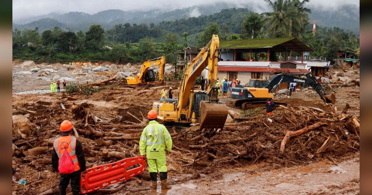 FOTO: Tragis, Banjir dan Tanah Longsor di India Tewaskan Puluhan Orang, Ratusan Masih Hilang