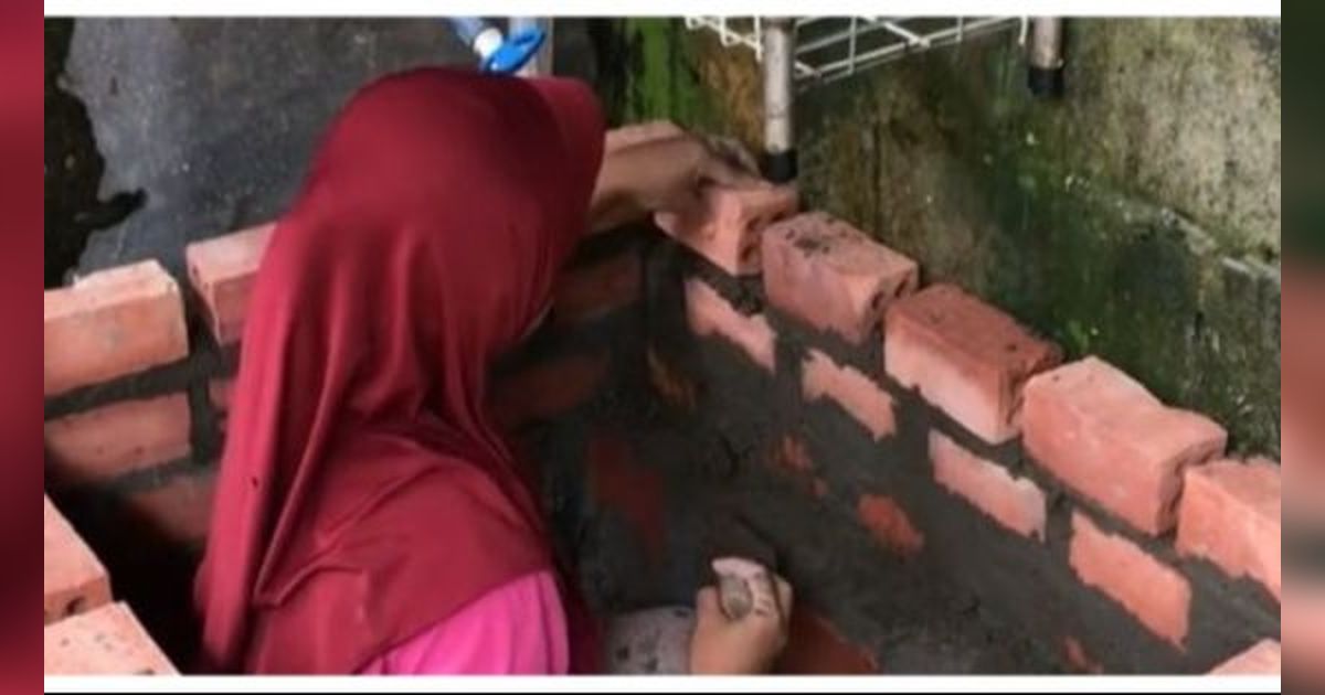 Viral Ibu Hamil Gabut dan Buat Bak Mandi Sendiri, Aksinya Curi Perhatian